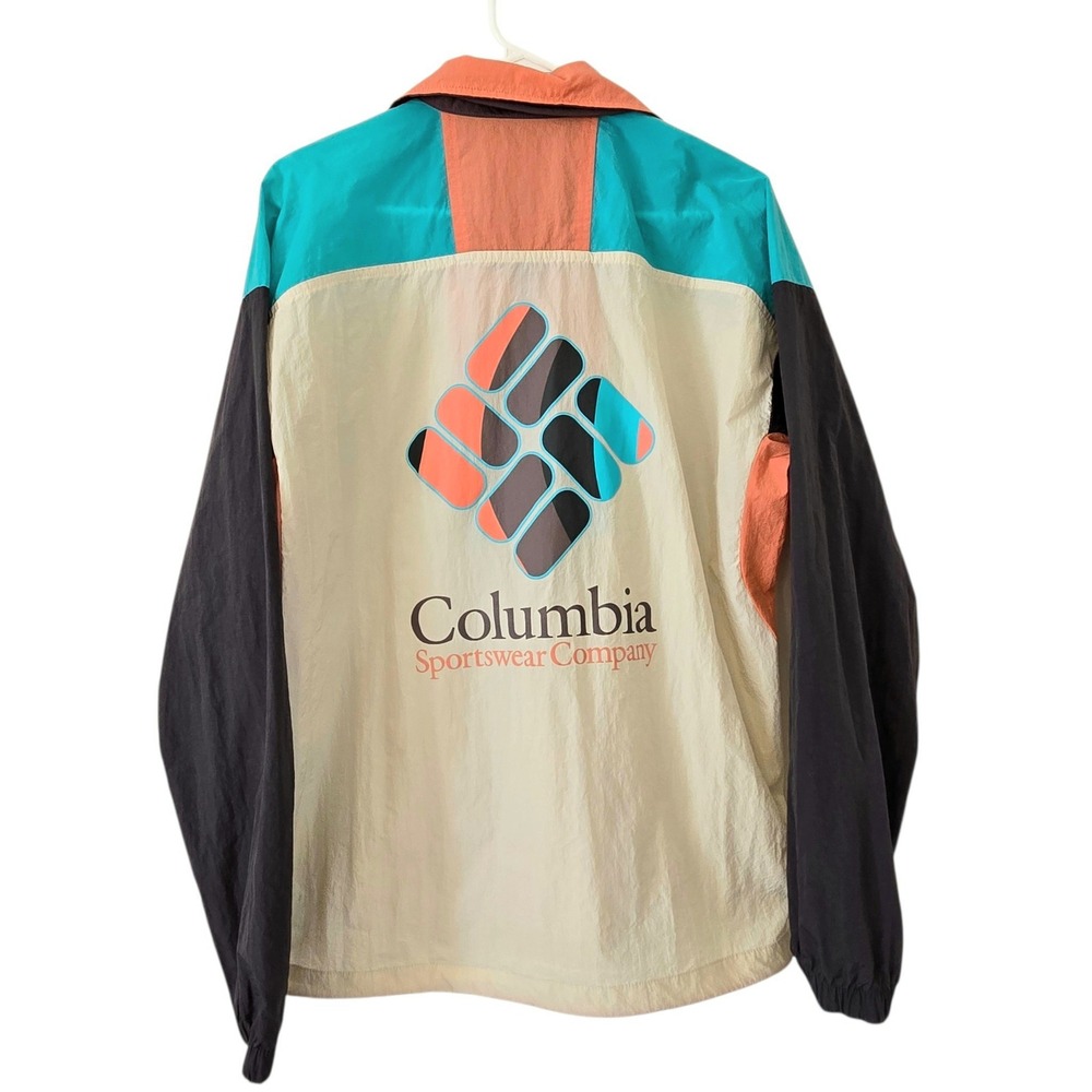 Columbia Riptide Anorak Womens Small Retro Colorblock Windbreaker Jacket
